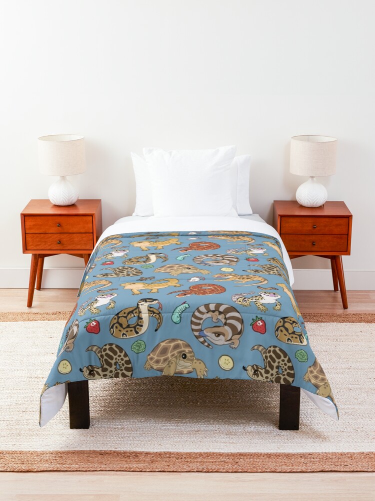 Alternate view of Reptile Pets Pattern - Blue Comforter