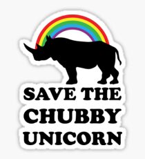 Save The Chubby Unicorn, Funny Rhino Sticker