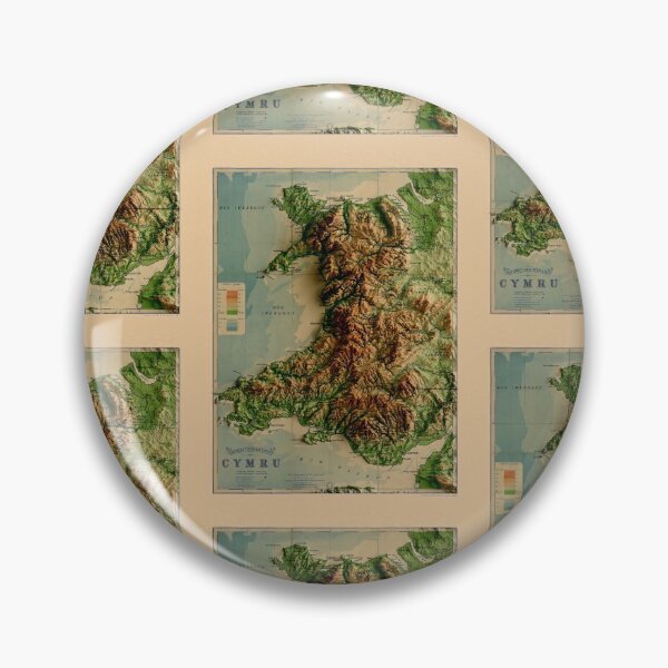 Item preview, 1913 Wales Relief Map 3D digitally-rendered designed and sold by ThinkAboutMaps.