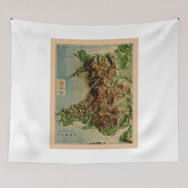 Item preview, 1913 Wales Relief Map 3D digitally-rendered designed and sold by ThinkAboutMaps.
