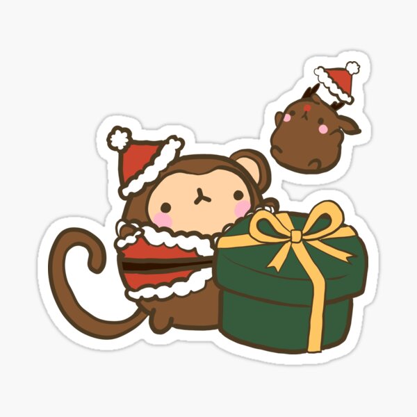 Christmas Monkey Sticker