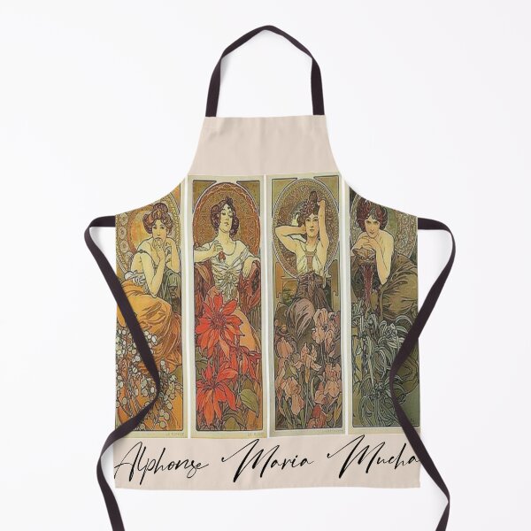 Item preview, Alphonse Maria Mucha Art nouveau lady four seasons Floral Goddess Classical illustration art designed and sold by Bellathewilde.