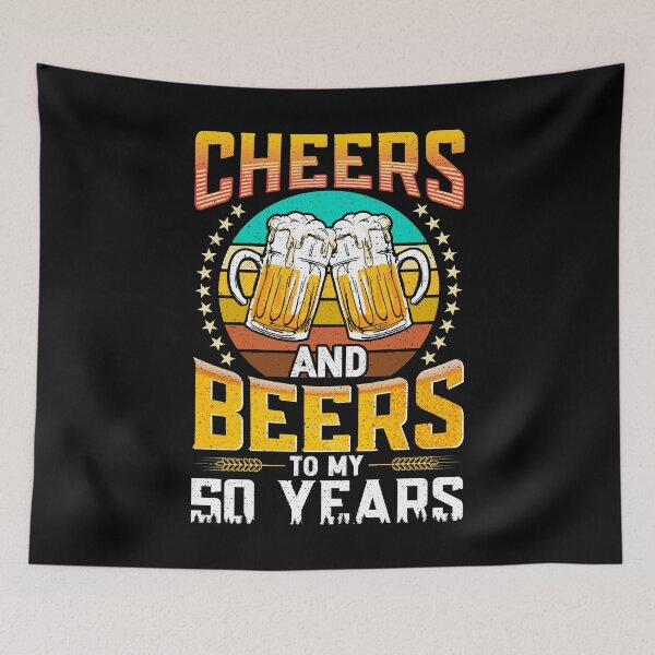 Item preview, Vintage 1971 Cheers And Beers To My 50 Years Birthday Gifts designed and sold by topdesignarts.