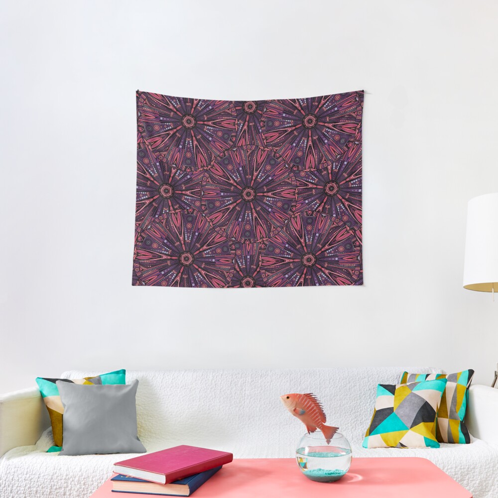 Underwater Urchin Mandala Tapestry