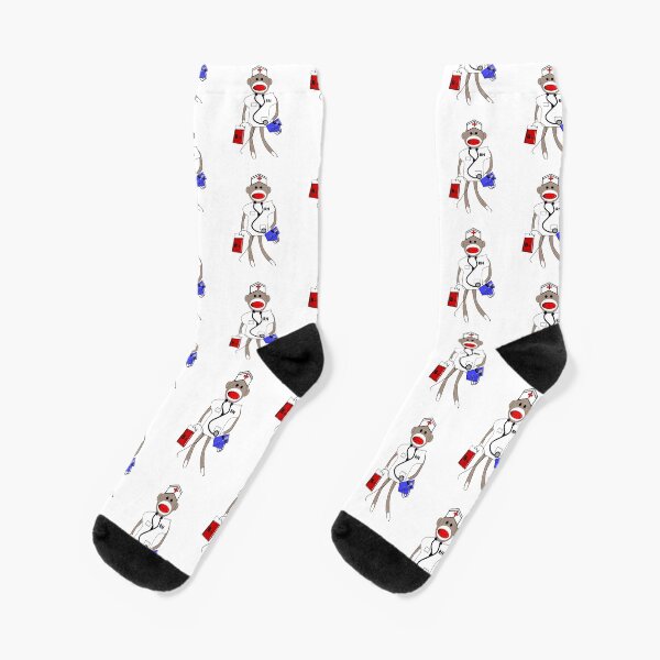 Vintage Sock Monkey Nurse Socks