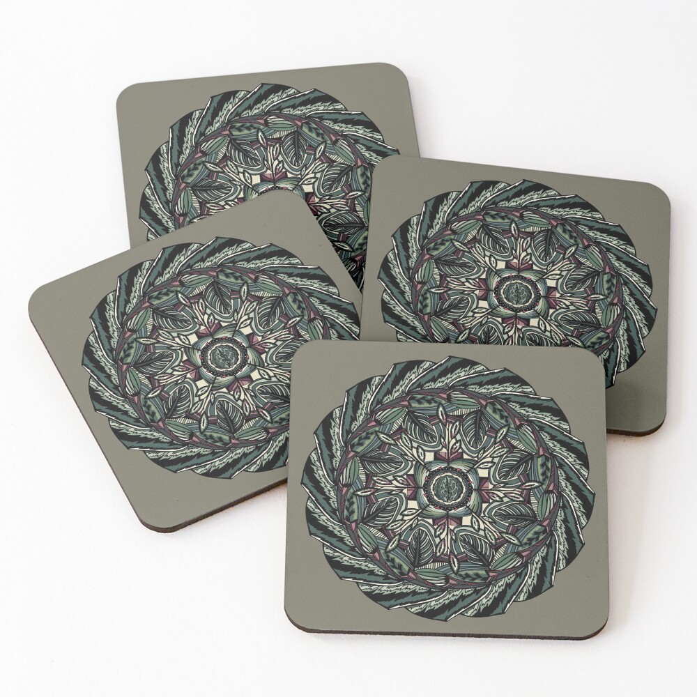 House Plants Mandala Coasters (Set of 4)