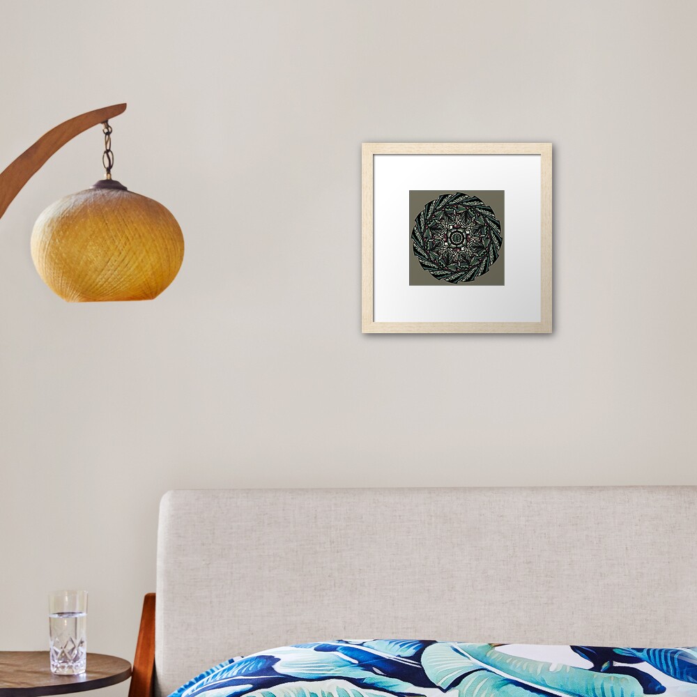 House Plants Mandala Framed Art Print