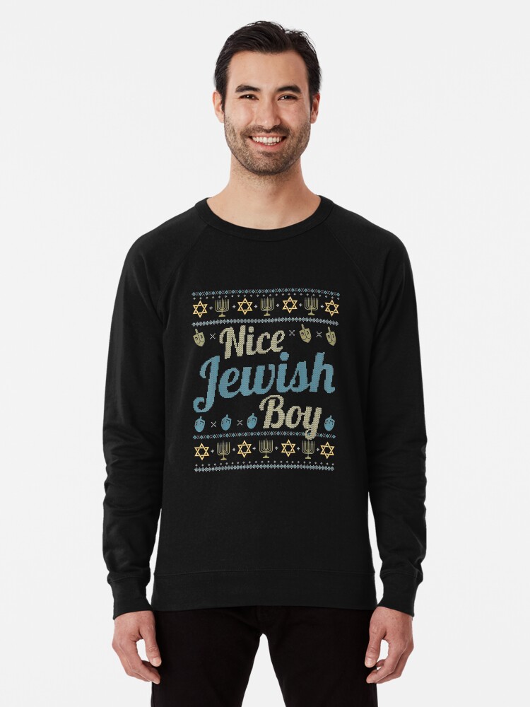Funny Ugly Hanukkah Sweater Nice Jewish Boy Matching Gift