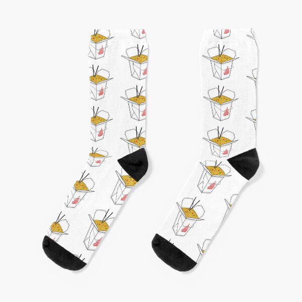 Chinese Take Out Noodles Box Socks