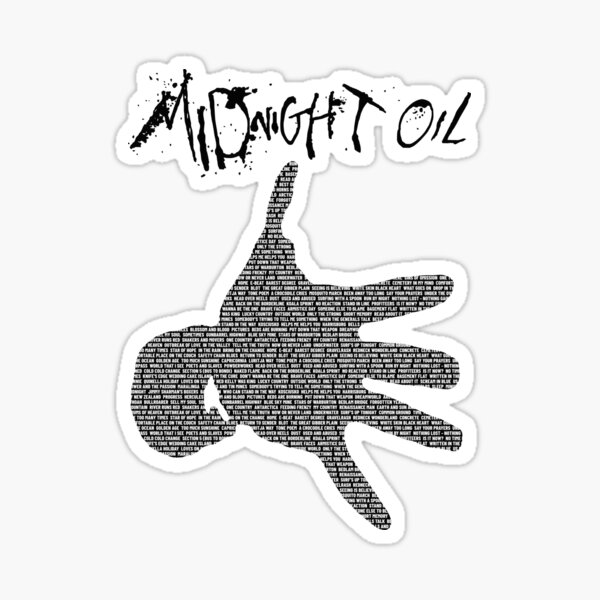 Midnight Oil black Sticker