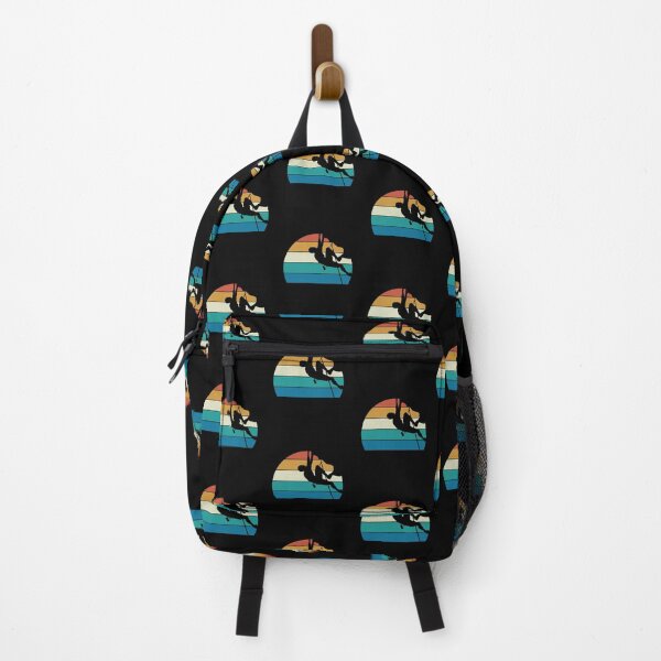 Item preview, Rock Climb Silhouette Retro Sun Background designed and sold by EstelleStar.