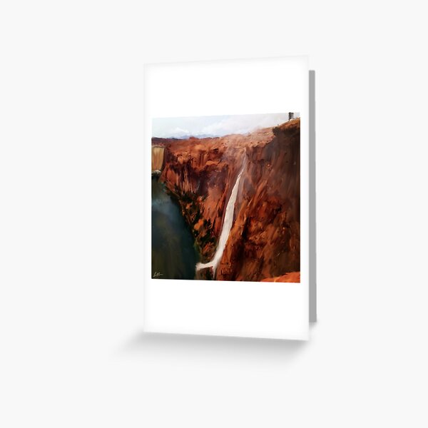 Wash Waterfall in Canyon Greeting Card