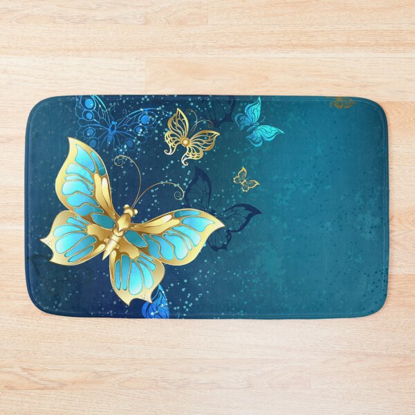 Item preview, Golden Butterflies on Blue Background designed and sold by Blackmoon9.