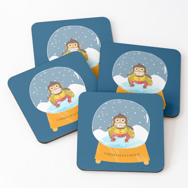 Item preview, Merry Christmas Holiday | Christmas Cheer | Chilled Monkey with Cymbals In A Snow Globe designed and sold by Ainbowz-Artwork.