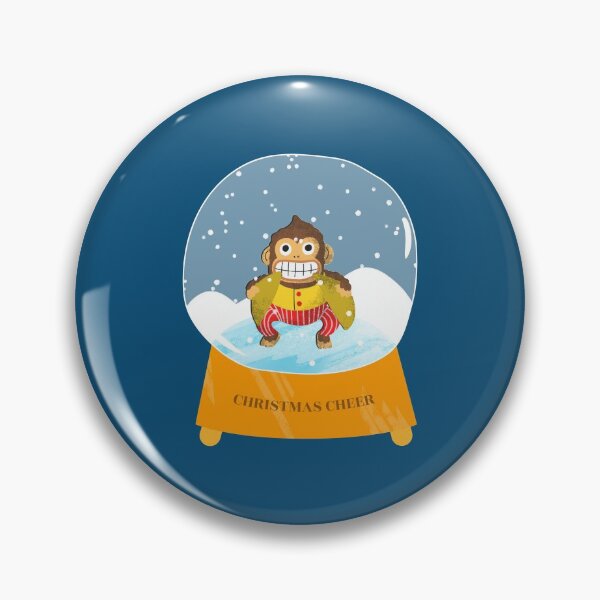 Item preview, Merry Christmas Holiday | Christmas Cheer | Chilled Monkey with Cymbals In A Snow Globe designed and sold by Ainbowz-Artwork.