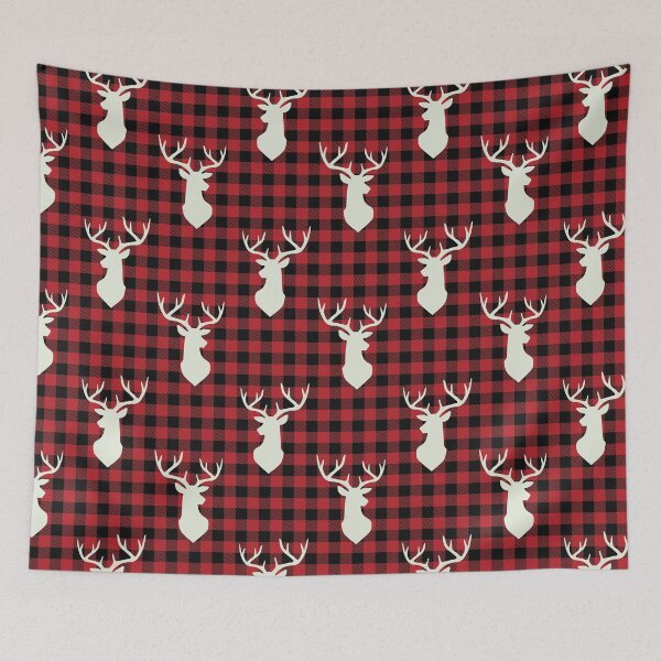 Item preview, Christmas Plaid with Deers designed and sold by hellcom.