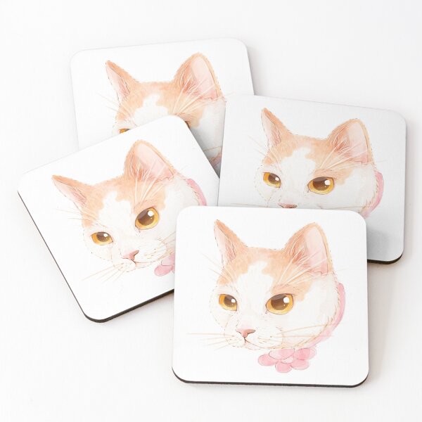Item preview, Water Colour Cat w Flower Colar designed and sold by ProjecTees.