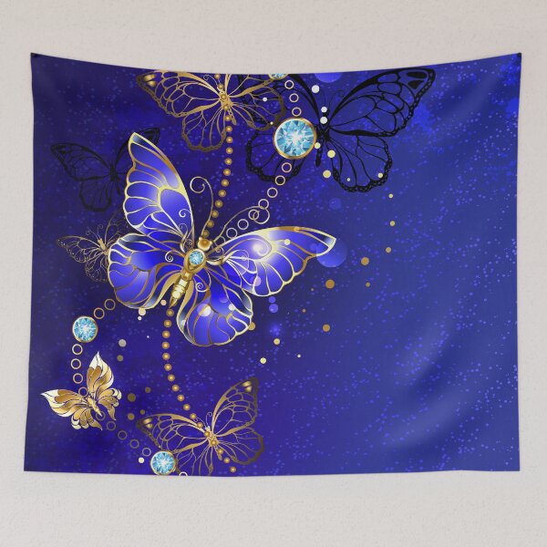 Item preview, Blue Background with Sapphire Butterflies designed and sold by Blackmoon9.
