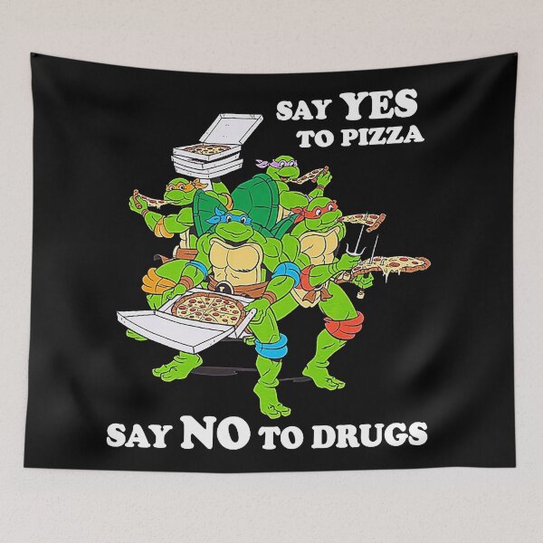 Item preview, Retro Love Ninja Turtles Cartoon Say Yes To Pizza Say No To Drugs designed and sold by wallofmoms257.
