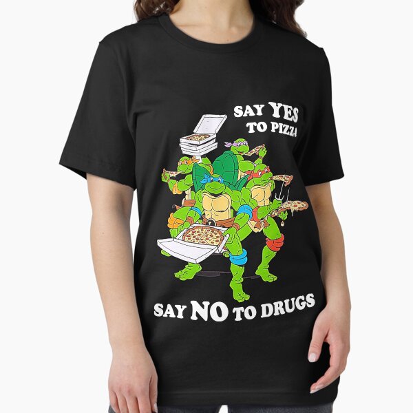 Artikel-Vorschau von Retro Love Ninja Turtles Cartoon Sag Ja zu Pizza Sag Nein zu Drogen, designt und verkauft von wallofmoms257.