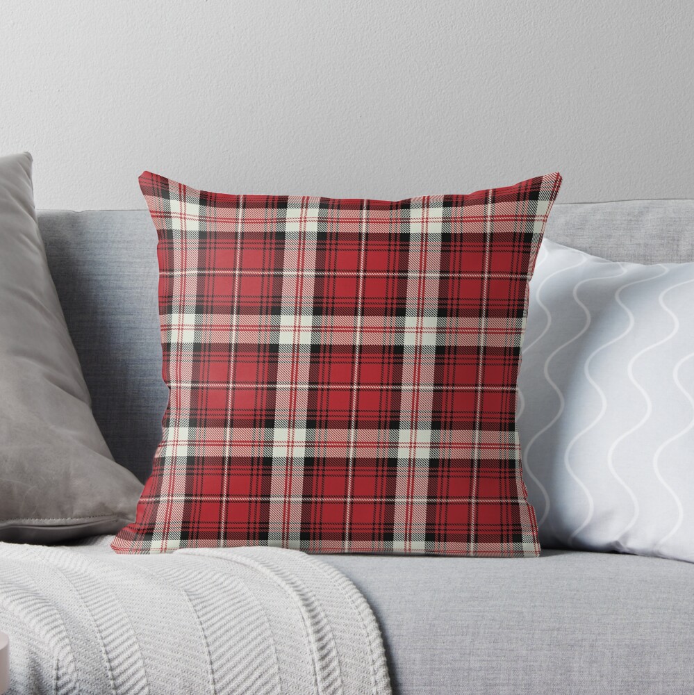 Christmas Tartan Plaid Throw Pillow by JunkyDotCom