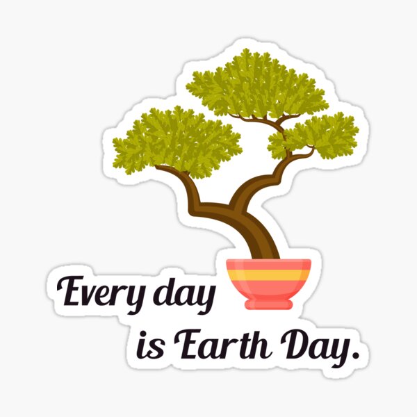 "Bonsai Tree Saying Japanese Tradition Earth day Gift" Sticker for Sale