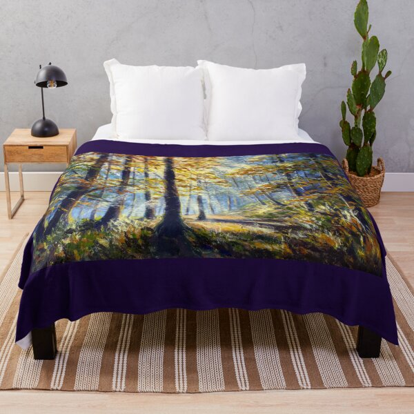 Item preview, Painting beautiful forest with bright sun shining by Rybakow designed and sold by rybakowvalery.