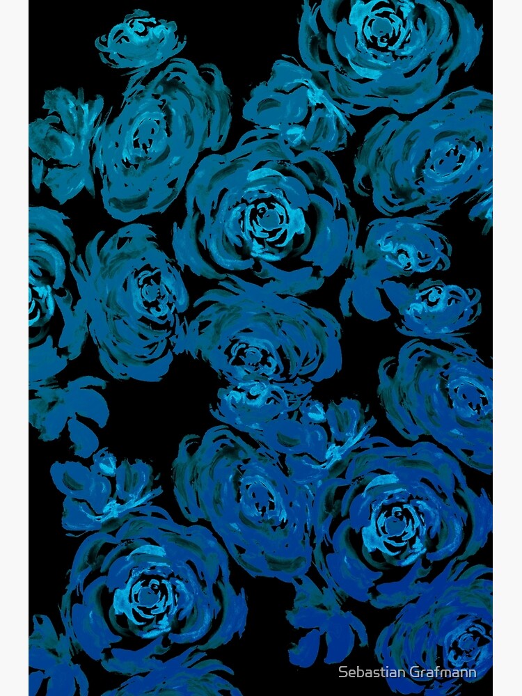 Tarjetas de felicitación «Patrón floral de peonías azules» de Zeichenbloq |  Redbubble