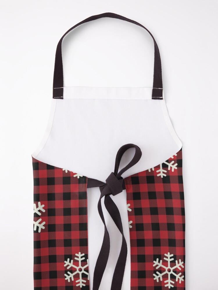 Alternate view of Christmas Plaid with Snowflakes Apron