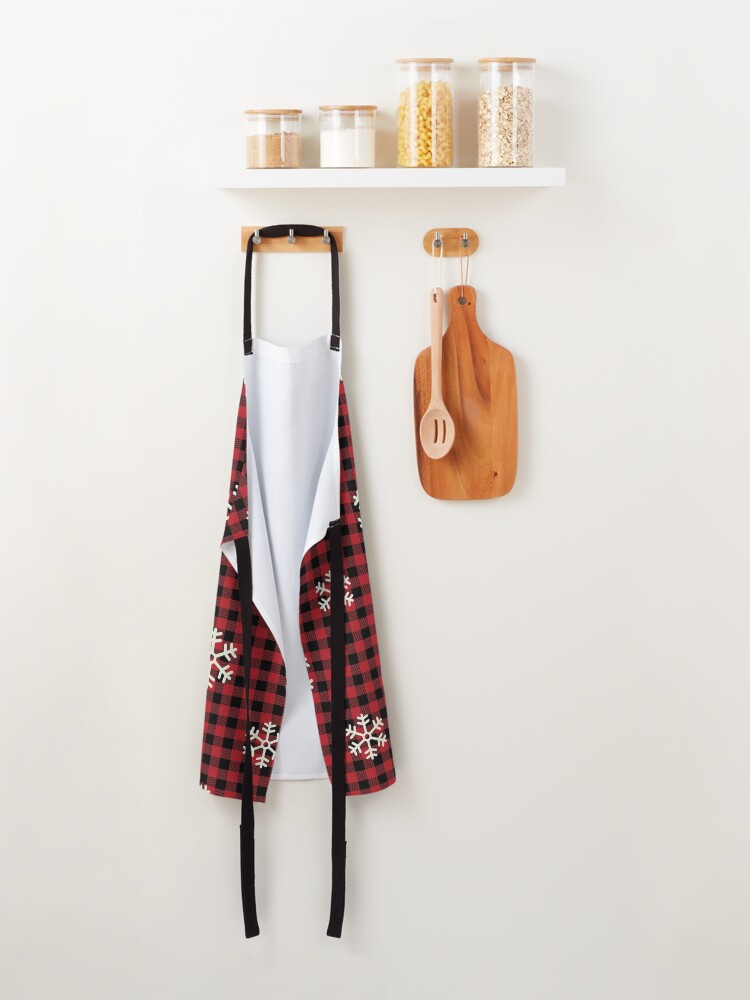 Alternate view of Christmas Plaid with Snowflakes Apron