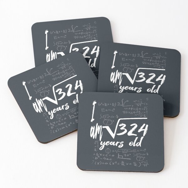Item preview, HAPPY 18th  BIRTHDAY MATHS ENTHUSIASTS 324 YEARS OLD SQUARE ROOT designed and sold by Delicious Design ⭐⭐⭐⭐⭐.