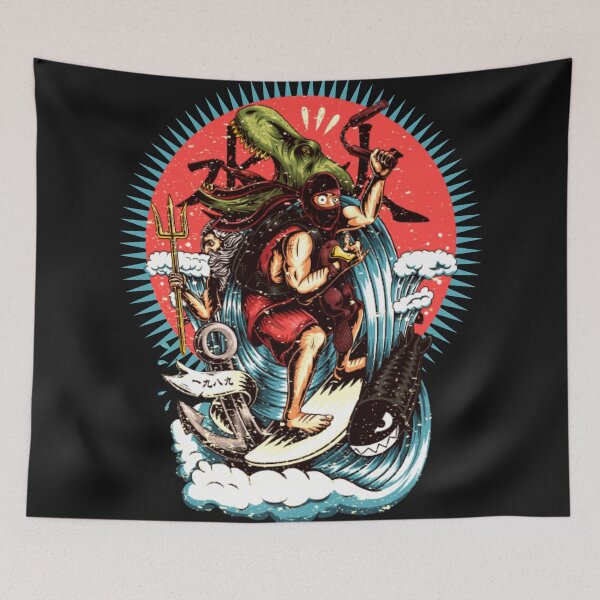 Item preview, the surfing ninja designed and sold by PUNCH ME IN SHOP.