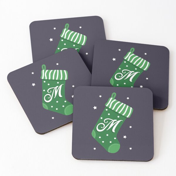 Item preview, Christmas Stocking with Letter M designed and sold by VicEllisArt.