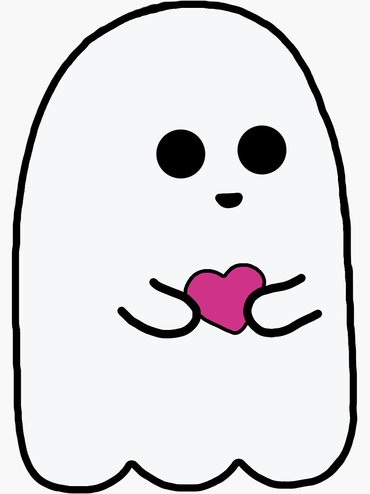 Ghost Holding Heart Sticker For Sale By Samantha F Redbubble