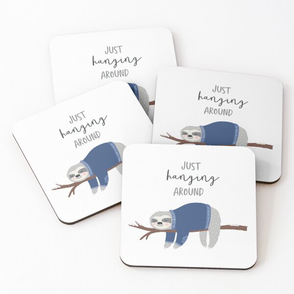 Item preview, just hanging around fun cute blue sloth designed and sold by Stacycooke.