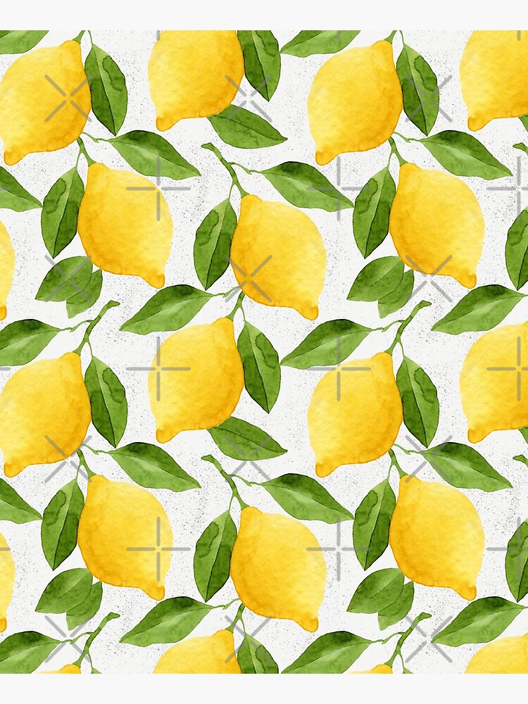Watercolor Lemon Pattern by helga-wigandt