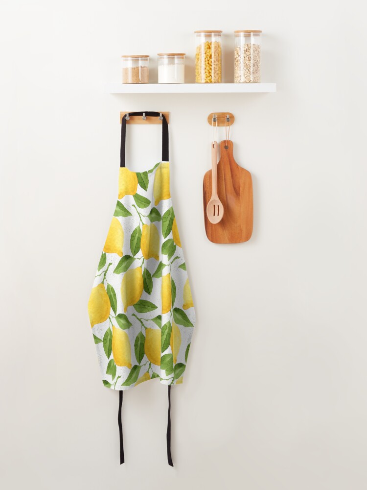 Alternate view of Watercolor Lemon Pattern Apron