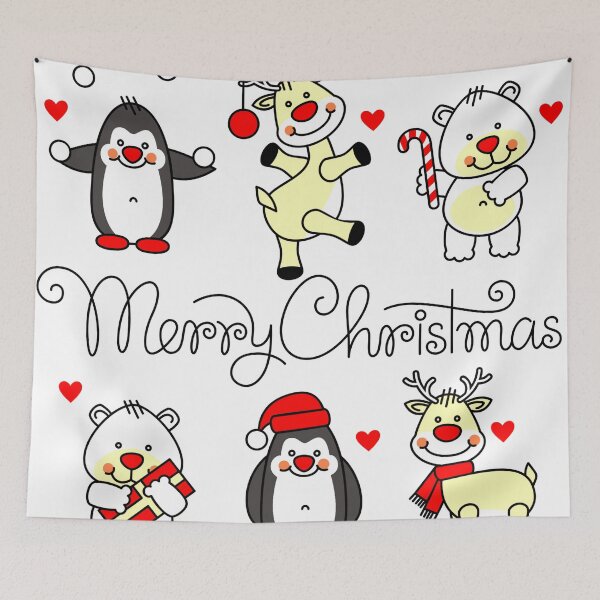 Item preview, christmas cute animals designed and sold by PUNCH ME IN SHOP.