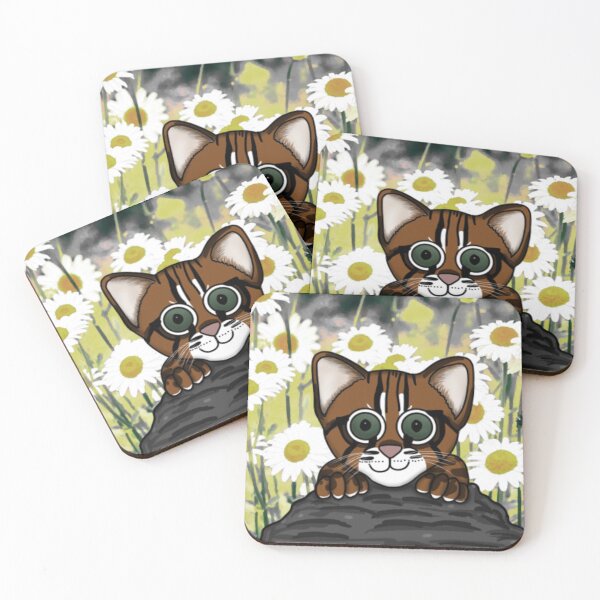 Item preview, Rusty Spotted Cat in Daisies designed and sold by JeremyRot.