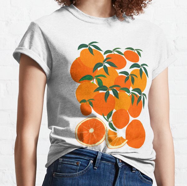 Oranges Food Screen Printed T-shirt, Graphic Tee 