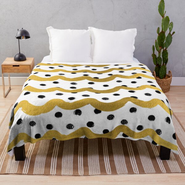 Item preview, Black and White Dotted with Golden Streaks Pattern Design designed and sold by The Merch.