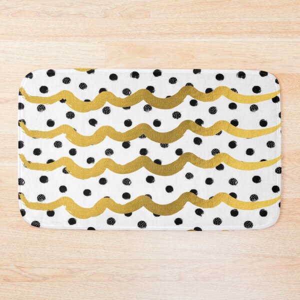 Item preview, Black and White Dotted with Golden Streaks Pattern Design designed and sold by The Merch.