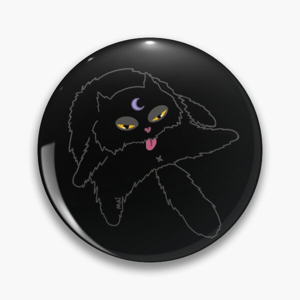 Item preview, Fluffy Black Witchy Kitty designed and sold by watermoonie.