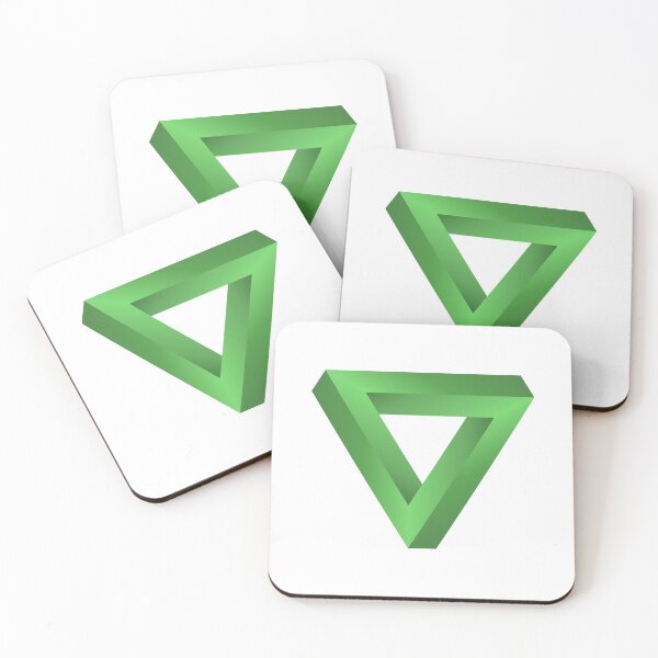 Item preview, The Impossible Penrose Triangle Optical Illusion Art ( Green ) designed and sold by pgons.