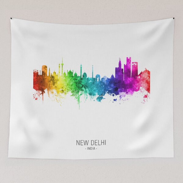 Item preview, New Delhi India Skyline designed and sold by ArtPrints.