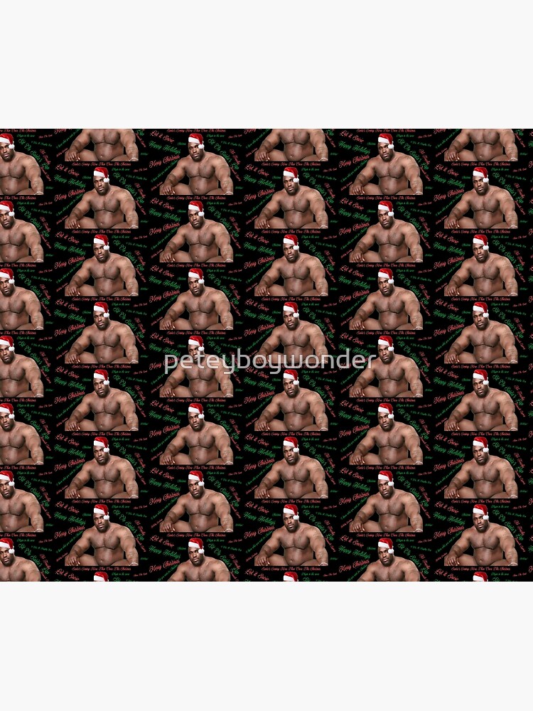 "Barry Wood Season Greetings black background" Throw Blanket for Sale
