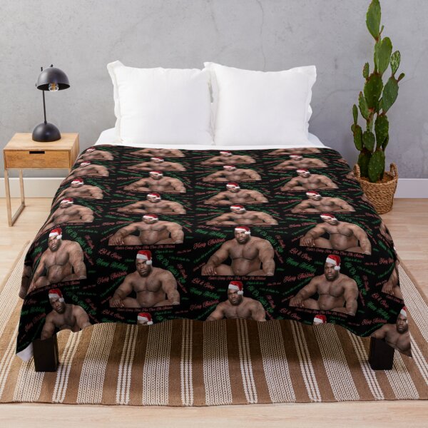 Barry Wood Season Greetings black background Throw Blanket