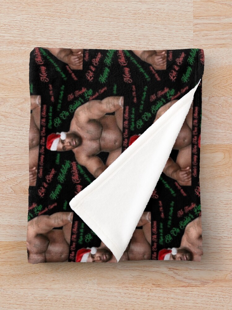 "Barry Wood Season Greetings black background" Throw Blanket for Sale