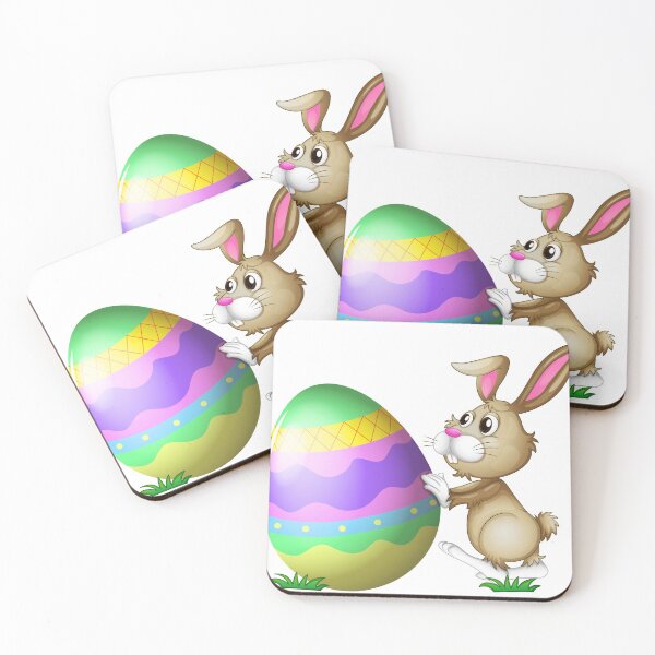 Item preview, rabbit pushing egg designed and sold by PUNCH ME IN SHOP.