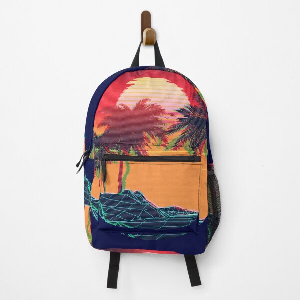 Item preview, Vaporwave landscape with rocks and palms designed and sold by AnnArtshock.